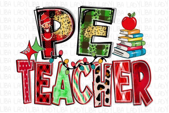 PE Teacher Christmas Png Sublimation: Graphics for Crafts