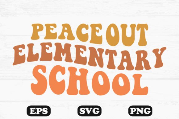 Peace out Elementary School Retro Design: Graphics for Crafts
