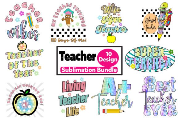 Retro Teacher Graphics for Crafts & Sales
