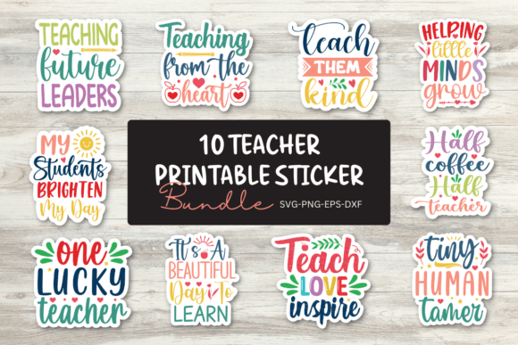 Reviewing the Printable 10 Teacher Stickers Bundle for Stitchers