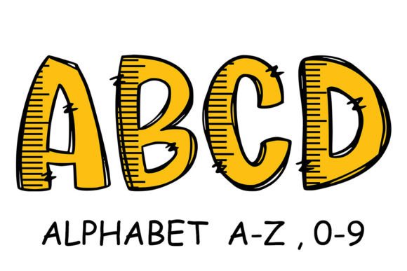 School Ruler Letters: Graphics for Crafts