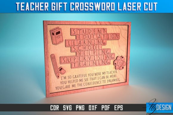 Teacher Gift Crossword SVG: Crafts & Graphics