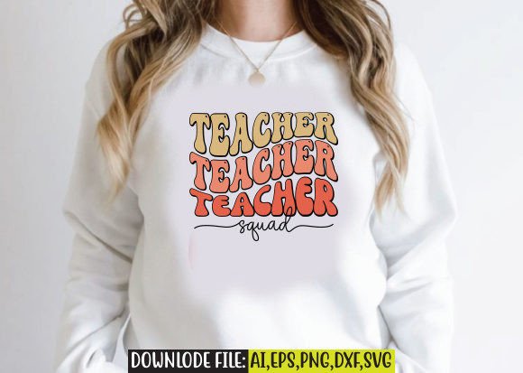 Teacher Squad Retro Graphics for Crafts
